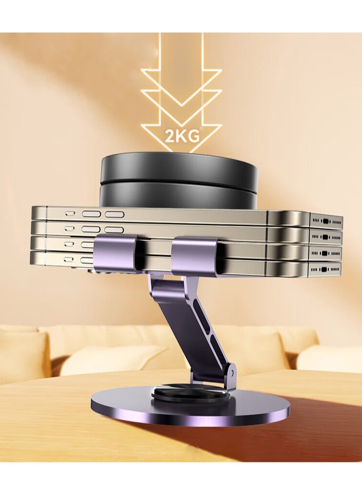 Carbon steel alloy desktop phone stand Multi-functional lazy portable folding non-slip tablet stand gray  - Image 3