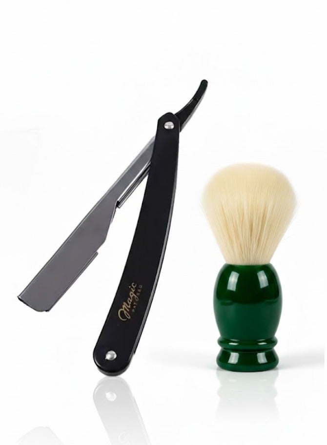 مجموعة حلاقة الذقن تتكون ماكينة حلاقة يدوية وفرشاة للدقن