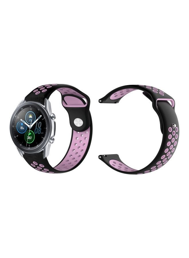 Loquat Replacement Band For Samsung Galaxy Watch 3 45mm Black/Light Pink - Image 2