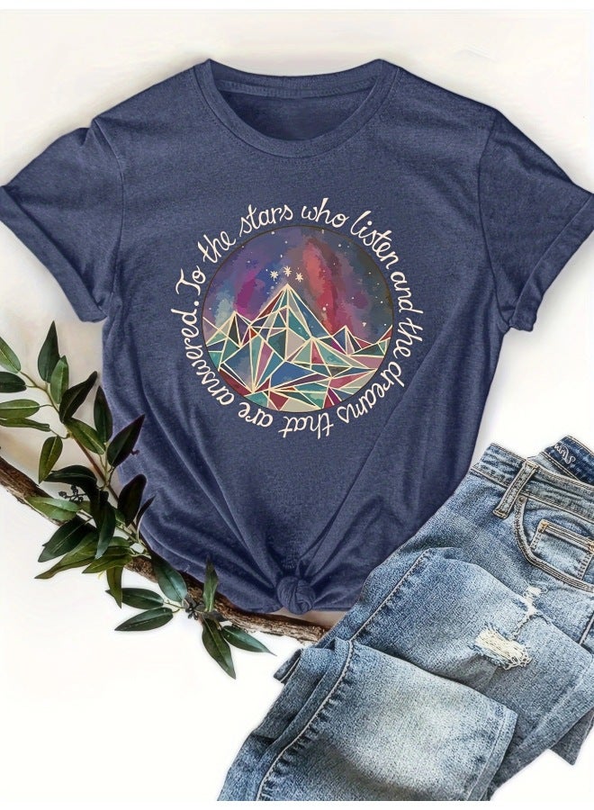 Europe And The United States Spring And Summer New Cartoon Printed Round Neck Loose Short Sleeve T-shirt Top Women