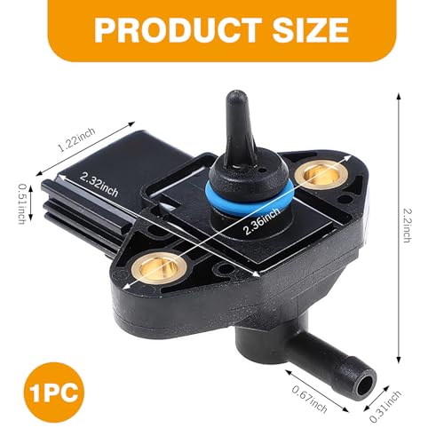 CyperFair Fuel Injection Pressure Regulator Sensor, Four Pin Standard Replacement Intake Pressure Sensor, OEM #3F2E-9G756-AA 0261230093 3F2Z9G756AC, Compatible with Ford (Black) - Image 2