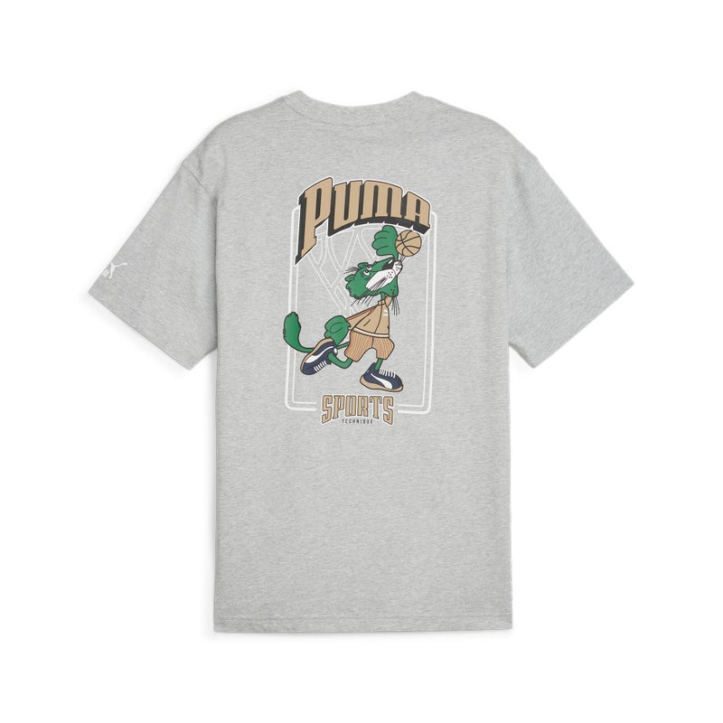 PUMA TEAM Graphic Mens Grey T-shirt - Image 5