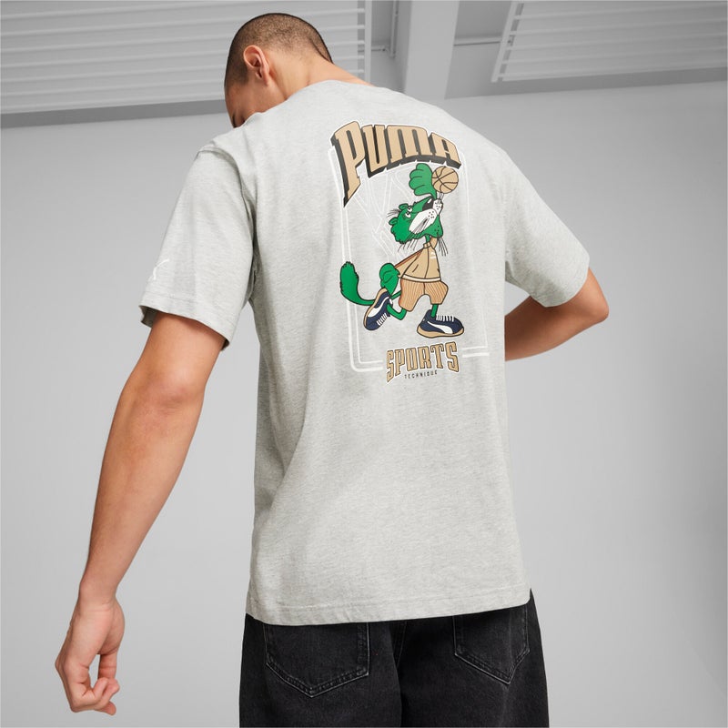 PUMA TEAM Graphic Mens Grey T-shirt - Image 2