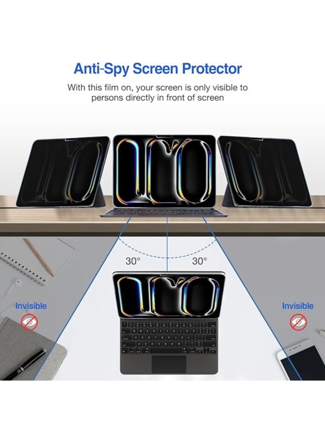 erorex 2 Pack Screen Protector for iPad Pro 11 Inch M4 2024, Privacy Anti-Spy Tempered Glass Film for iPad Pro 11" 5th Generation A2836 A2837 A3006 - Image 5