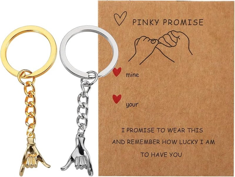 Alloy Keychain with Card Valentine Couple Matching Gift for Him Her Travel Bag - Image 1