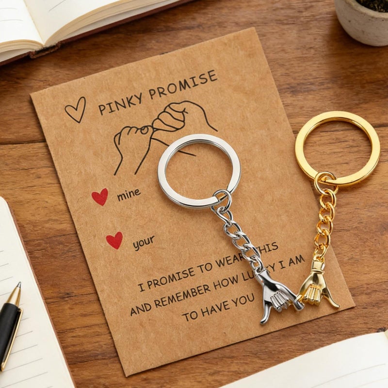 Alloy Keychain with Card Valentine Couple Matching Gift for Him Her Travel Bag - Image 4