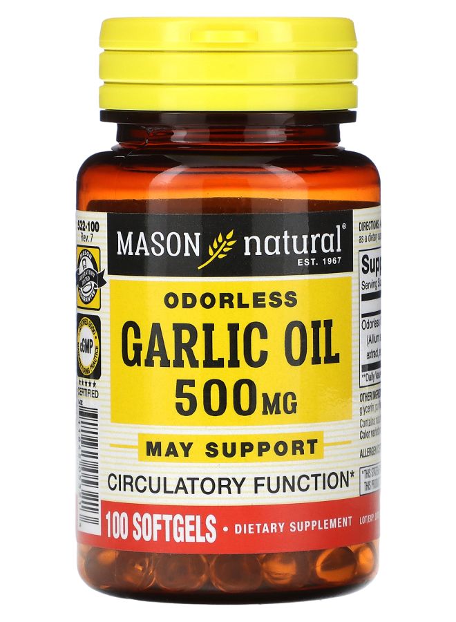 Odorless Garlic Oil 500 mg  100 Softgels