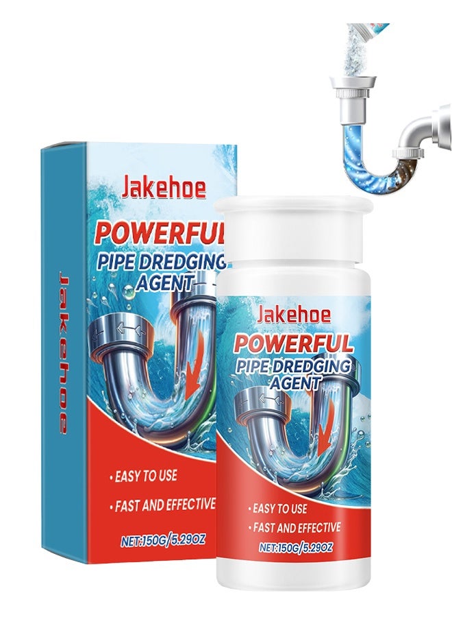Jakehoe Powerful Pipe Dredging Agent, Sewer Deodoriser Pipe Unblocker, Drain Clog Remover And Cleaner, Toilet, Kitchen, Bathroom Drain Cleaning Agent, Quick Unclogging Sewer Cleaner, Convenient To Use, Quick To Unclog 150G - Image 1
