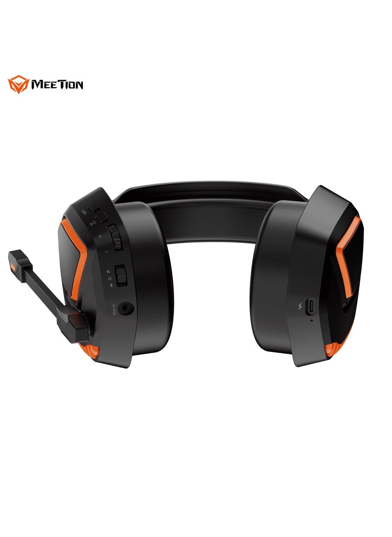 Meetion - MEETION Surround Sound Wireless Gaming Headset BTH014 2.4g/Bluetooth/wired three-mode connection Rotatable noise-cancelling microphone Lightweight soft white leather earmuffs - Image 1