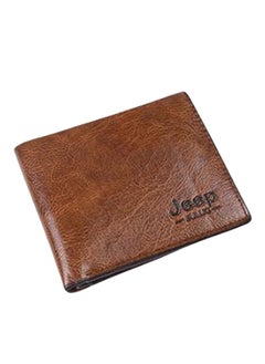 Jeep Short Bifold Synthetic Leather Wallet With Credit Card Holder Light Brown  - Image 1