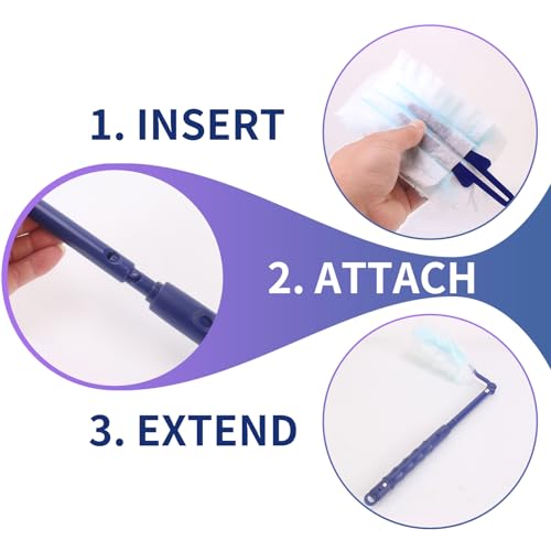 KEUYE Replacement Duster Handles Compatible with Swiffer Duster Refill, Extended Handle, Adjustable Length (Blue 1pc) - Image 2