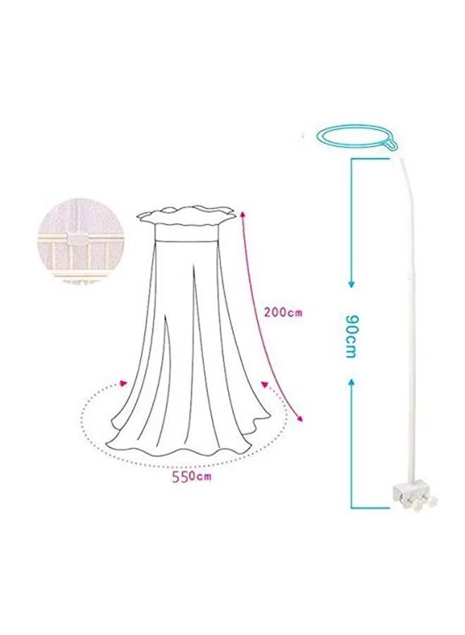 LO.BABY.VE Baby Crib Mosquito Net, Round Dome Full Length Hanging Bed Canopy, Breathable Mesh Insect Net, Universal White Nursery Decor Tulle Curtain for Newborn Infant Cradle - Image 3
