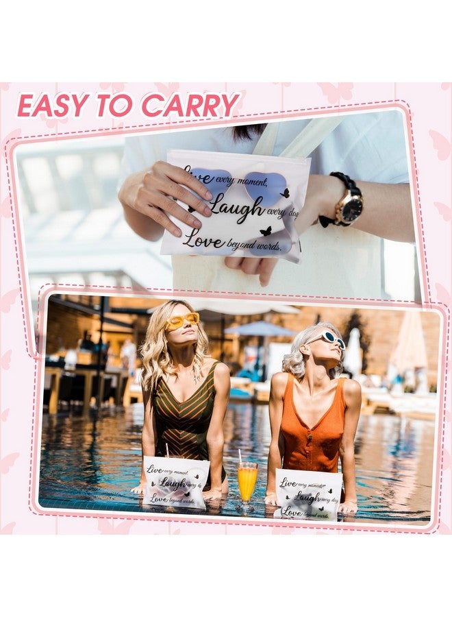 Reginary 100 Pcs Inspirational Gifts For Girls Women Travel Cheer Makeup Bag Bulk Loved Quotes Cosmetic Bags With Zipper Thank You Encouragement Birthday Gift Bag For Nurse Teacher Friend (Minimalist) - Image 4