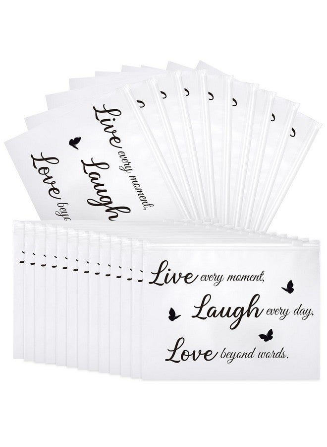 Reginary 100 Pcs Inspirational Gifts For Girls Women Travel Cheer Makeup Bag Bulk Loved Quotes Cosmetic Bags With Zipper Thank You Encouragement Birthday Gift Bag For Nurse Teacher Friend (Minimalist) - Image 1
