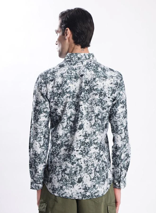 Styli Men All Over Print Slim Fit Shirt By Bene Kleed