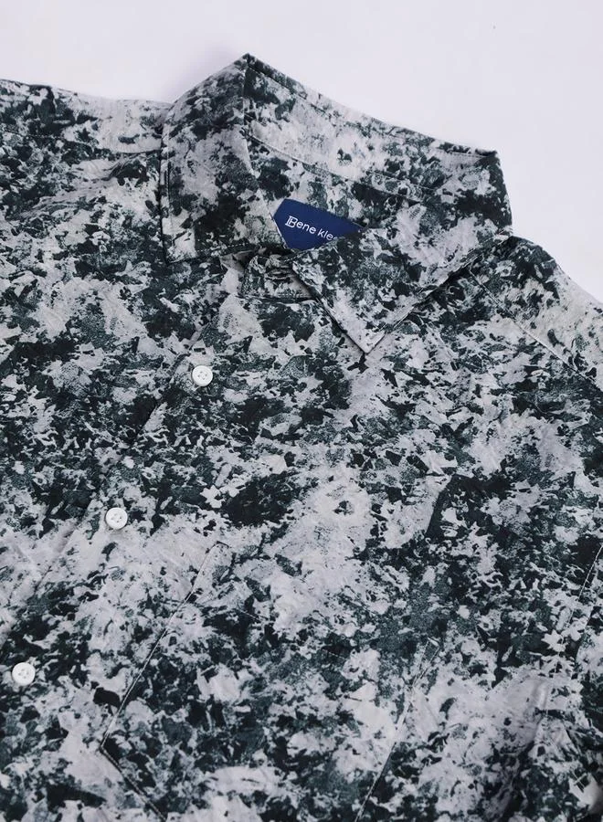 Styli Men All Over Print Slim Fit Shirt By Bene Kleed