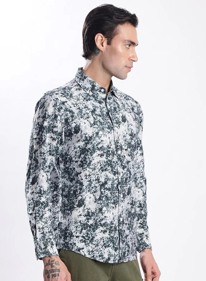 Styli Men All Over Print Slim Fit Shirt By Bene Kleed