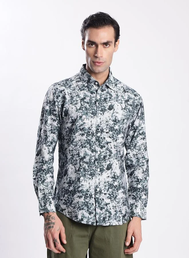 Styli Men All Over Print Slim Fit Shirt By Bene Kleed