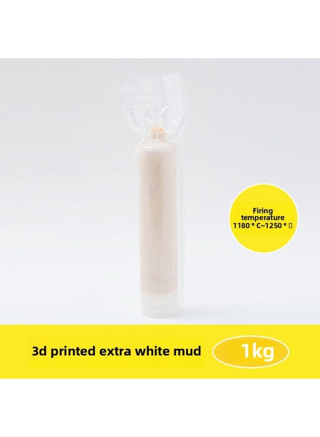 Liuliuxing Pottery Joint Mud Clay Mud Porcelain Mud Clay Clay Pottery Bar Mud Blank Joint Use-Color:3d Printing Special White Mud【 1kg 】  - Image 1