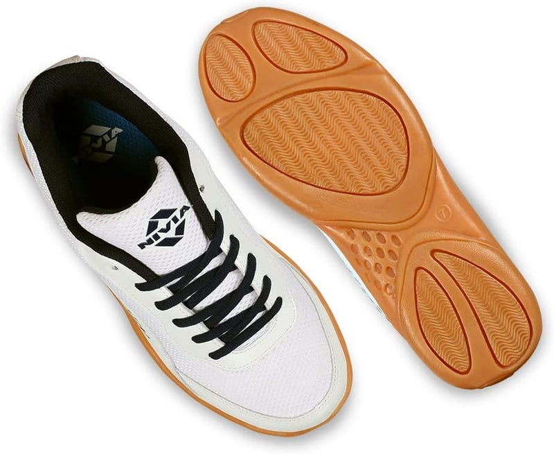 Nivia Flash 2.0 Badminton Shoes for Men, PVC Synthetic Leather & Mesh Upper, Duo?Foam Midsole, Non?Marking Herringbone Round Sole (White), UK11 - Image 5