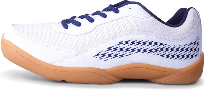 Nivia Flash 2.0 Badminton Shoes for Men, PVC Synthetic Leather & Mesh Upper, Duo?Foam Midsole, Non?Marking Herringbone Round Sole (White), UK11 - Image 1