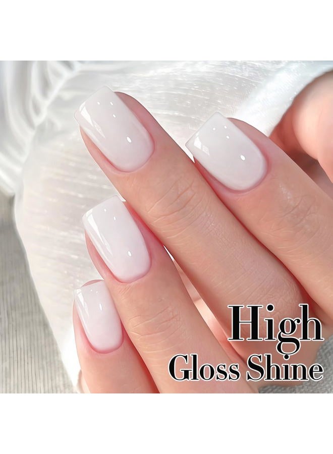 Double Rhythm Translucent Gel Polish Sheer Neutral Natural Light Milky Same Color Same Bottle 15ML Jelly Nail Polish Nail Art DIY at Home (Milky White-A1367) - Image 2