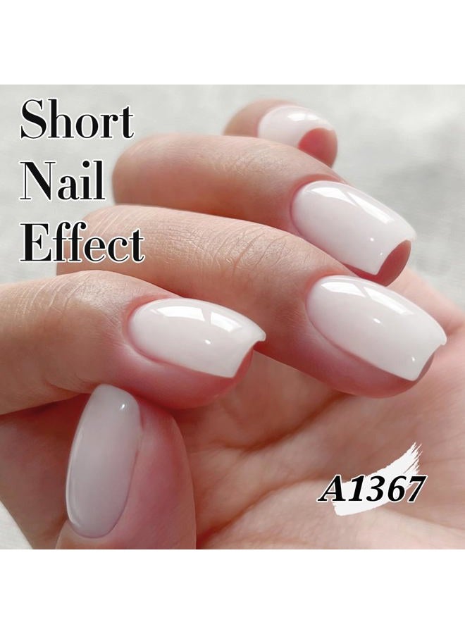 Double Rhythm Translucent Gel Polish Sheer Neutral Natural Light Milky Same Color Same Bottle 15ML Jelly Nail Polish Nail Art DIY at Home (Milky White-A1367) - Image 4