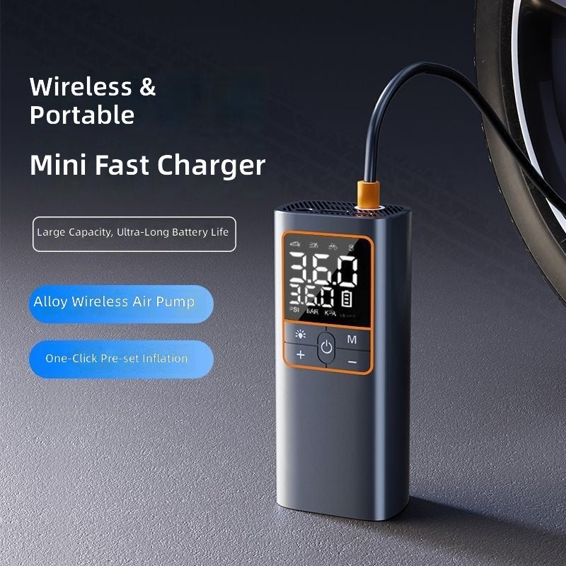 CM Portable Car Air Pump, High-Power Electric Tire Inflator with LED Light & USB  Charging - Image 2