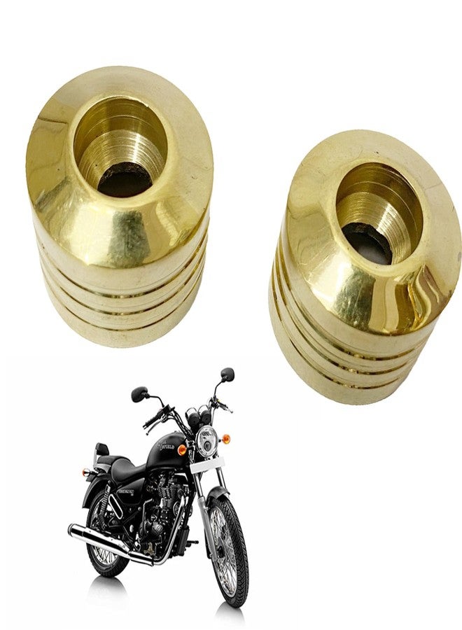 Ozango Bike Antique Desgin Plain Handle Bar Weight Handlebar Weight Pure Brass Golden Suitable for RE Thunderbird 500 Type 1 - Image 1