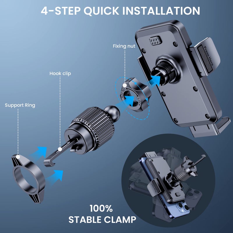 BIPOPIBO Phone Mount for Car Holders Cell Phon Holder Hands Free Phone Stand for Car Vent Automobile Mount Fit iPhone Android Smartphoe Universal Camera Mount Stabilizers - Image 3