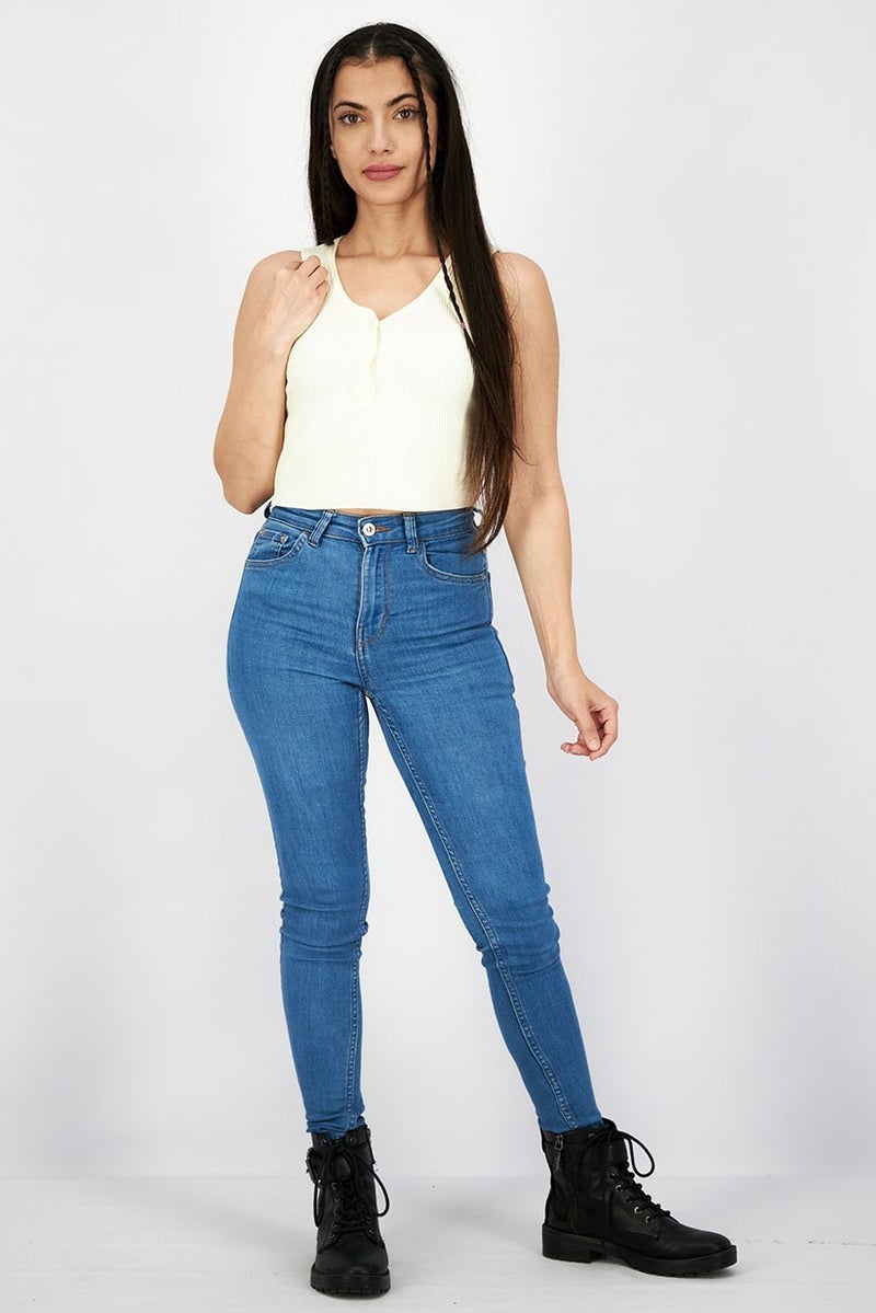 JOHN RICHMOND Women Split Neck Sleeveless Ribbed Tops, Off White - Image 4