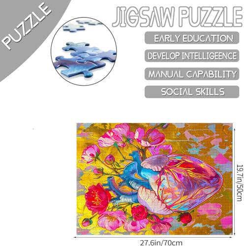 Tucocoo Stained Glass Airplane 1000 Piece Jigsaw Puzzle 1000 Pieces Fighter Plane Puzzles for Adults Teens Aircraft Puzzles Fighter Aircraft Retro Puzzle - Image 5