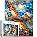 Tucocoo Stained Glass Airplane 1000 Piece Jigsaw Puzzle 1000 Pieces Fighter Plane Puzzles for Adults Teens Aircraft Puzzles Fighter Aircraft Retro Puzzle - Image 2