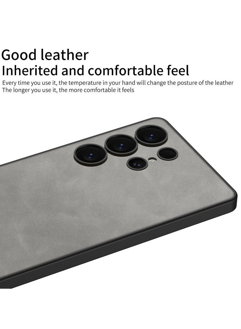 Luxury Matte Leather Case for Samsung Galaxy S25 Ultra (2025) , Ultra-Thin, Anti-Drop, All-Round Protection Phone Cover Support Wireless Charging with Pen Slot Design - Pen Not Included - Image 2