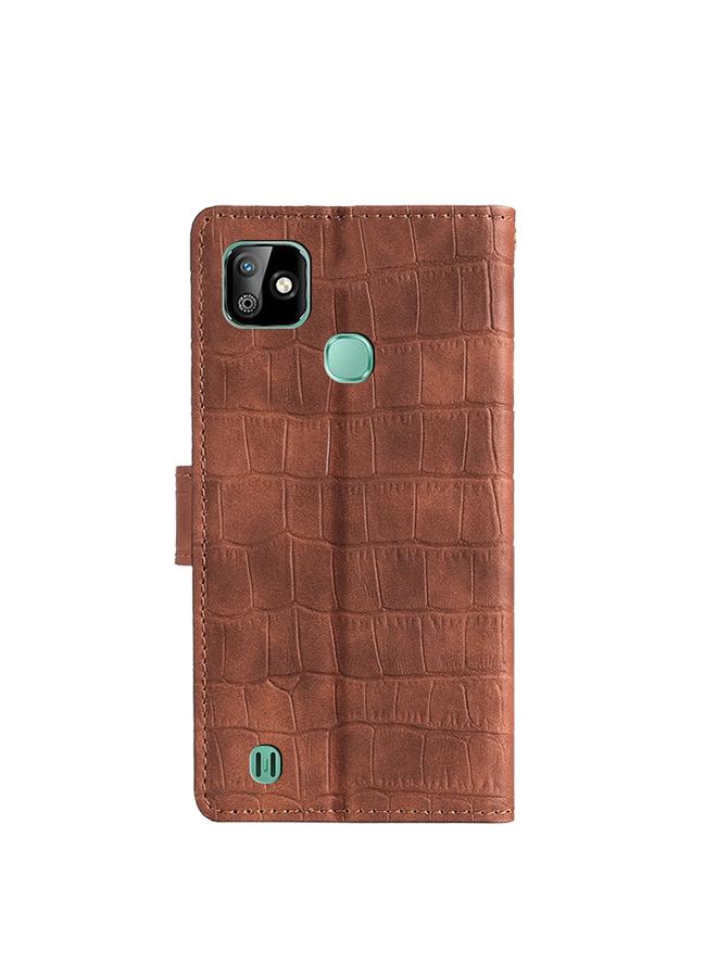 Zaboon Case For Infinix Smart HD 2021 Skin Feel Crocodile Texture Magnetic Clasp Horizontal Flip PU Leather Case with Holder & Card Slots & Wallet - Image 3