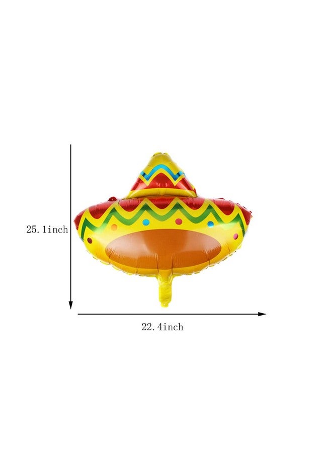 RS 6 قطع بالونات مكسيكية فييستا عملاقة - مكسيكو تاكو لاما صبار سومبريرو بالون ميرا فويل لعيد الميلاد مايو - ديكور حفلة موضوع فييستا مكسيكية - Image 5