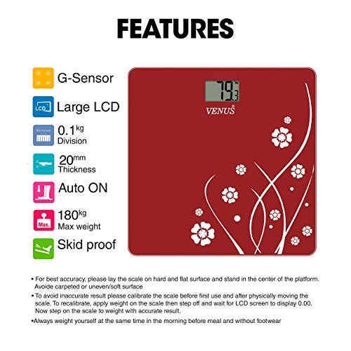 Venus (India) Electronic Digital Personal Bathroom Weight Machine for Body Weight upto 180 kg Weighing Scale with 24 Months Warranty - Image 5
