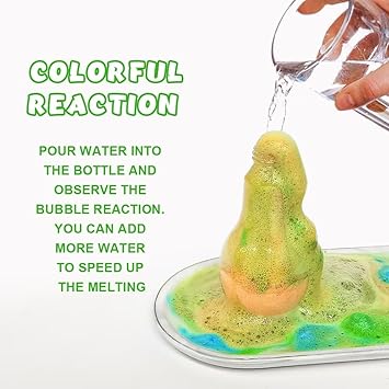 GREENKOU 6 Pack Large Bath Bombs Fizzy Gift Set for Kids Toddlers Surprise Experience Nontoxic Colorful Fizzy Fun Bubble Bath STEAM Science Educational Kit for Boys and Girls Gift Sets - Image 4
