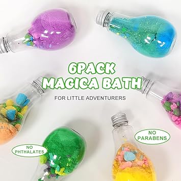 GREENKOU 6 Pack Large Bath Bombs Fizzy Gift Set for Kids Toddlers Surprise Experience Nontoxic Colorful Fizzy Fun Bubble Bath STEAM Science Educational Kit for Boys and Girls Gift Sets - Image 2