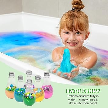 GREENKOU 6 Pack Large Bath Bombs Fizzy Gift Set for Kids Toddlers Surprise Experience Nontoxic Colorful Fizzy Fun Bubble Bath STEAM Science Educational Kit for Boys and Girls Gift Sets - Image 5