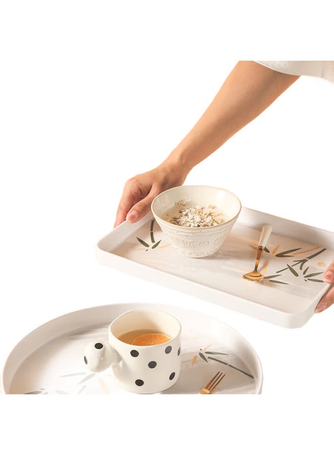 Star Square Xingfang Rectangular Tray Tea Tray 35*24Cm, Breakfast Plate For Home Use, Dried Fruit And Fruit Plate, Thickened Melamine - Image 3