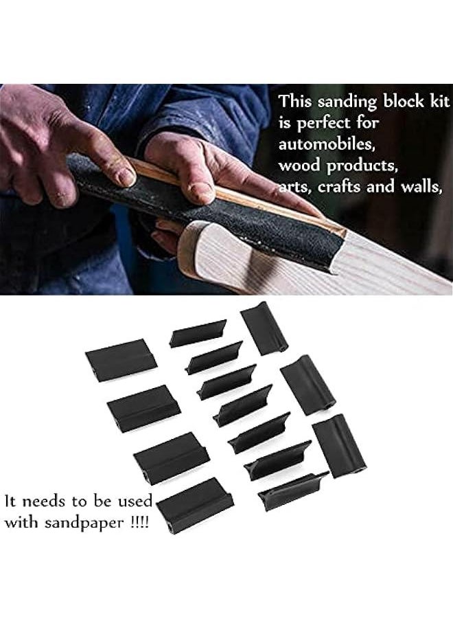 Generic - 14PCS Contour Sanding Pads Dura Block Sanding Blocks Profile Sanding Blocks, Sanding Block Rubber Sandpaper Mat Flexible Contour Polishing Pad Woodworking Tools - Image 1