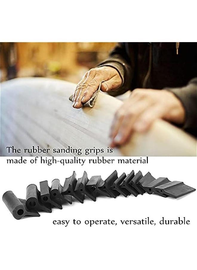 Generic - 14PCS Contour Sanding Pads Dura Block Sanding Blocks Profile Sanding Blocks, Sanding Block Rubber Sandpaper Mat Flexible Contour Polishing Pad Woodworking Tools - Image 1