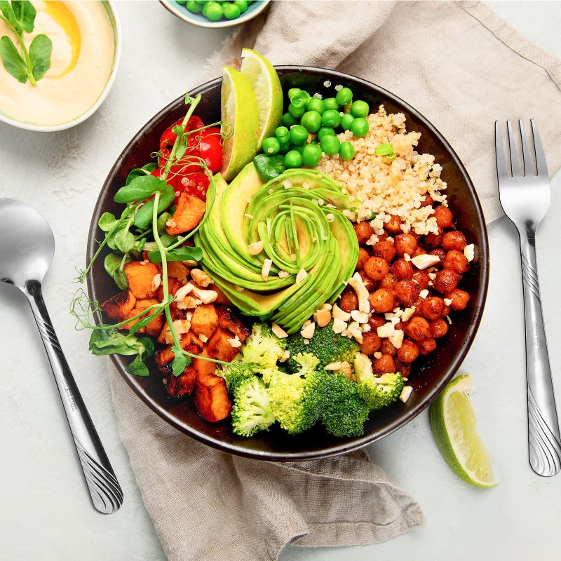 Eaasty 200 Pcs Forks And Spoons Silverware Set Dinner Forks And Spoons Heavy Duty Stainless Steel Flatware Cutlery Metal Included 100 6.7 Inch Forks And 100 6.7 Inch Spoons  Mirror Polished  Dishwasher Safe - Image 3