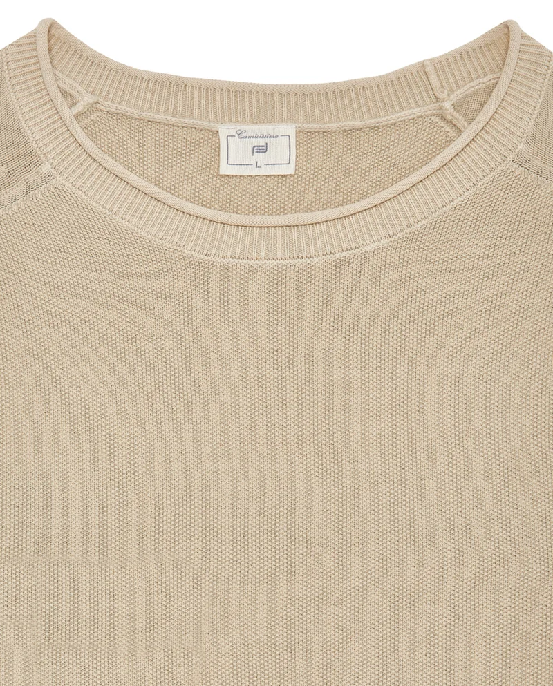 Camicissima LUXURY ROUND NECK COTTON CREW NECK SWEATER
