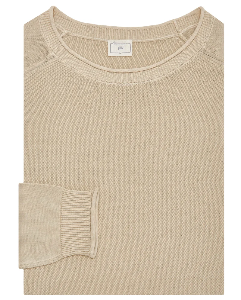 Camicissima LUXURY ROUND NECK COTTON CREW NECK SWEATER