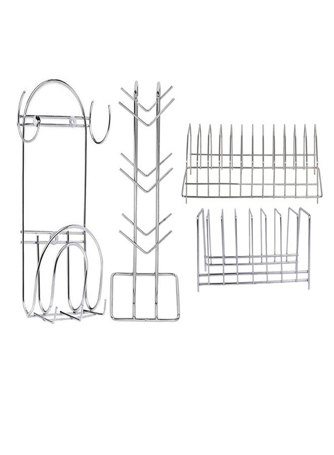 Oc9 Stainless Cup Stand & (Pack of 2) Plate Stand/Dish Rack & Chakla Belan Stand for Kitchen - Image 1