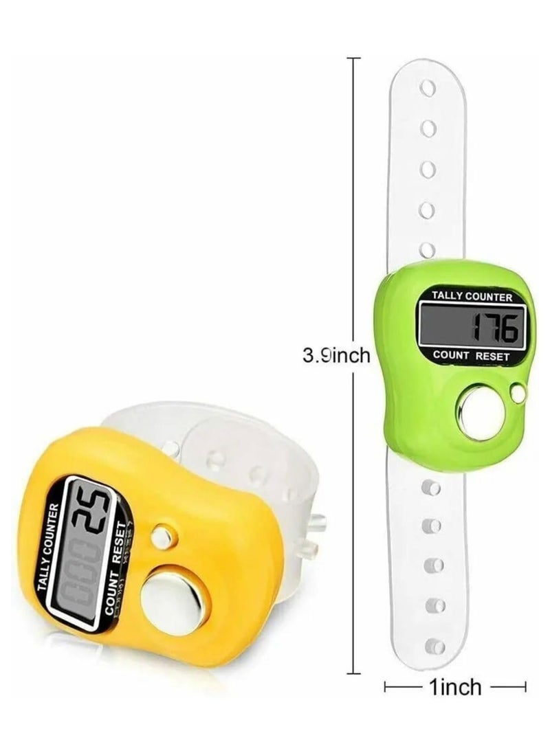 Yuwell 4 Pcs Electronic Tasbeeh Counter Tally Counter Finger Digital Tasbeeh Counter Multi Colors  - Image 2