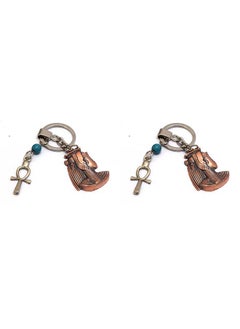 2 pieces Burnt Red with ankh key