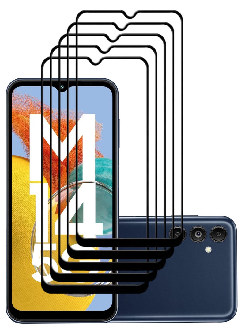 ACLIX 5 Pieces Antistatic ESD Dustproof Premium Quality High Definition Tempered Glass Screen Protector Designed For Samsung Galaxy M14 - Image 1